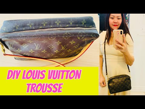 LOUIS VUITTON DIY: COSMETIC POUCH TO CROSSBODY BAG! + WHAT FITS & WHAT'S IN  MY BAG