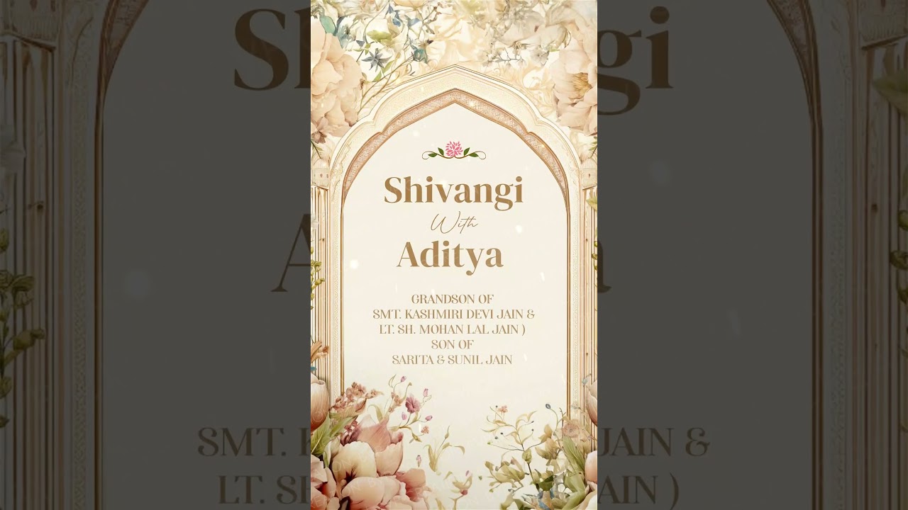 Floral Garden Peacocks Indian Palace Wedding Invitation 