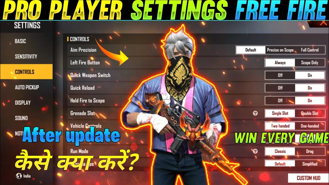 Control Setting Free Fire, Pro Player Setting Free Fire 2023, Free Fire  Setting, Free Fire