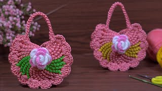 : Easycrochet for beginners #mini bag #"org"u mini canta# woollen craft #tunusisi #knitting #crochet