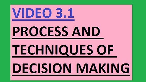 UPSC(IAS) Process and techniques of decision making