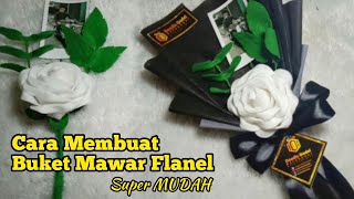 Cara Mudah Membuat Buket Bunga Flanel &amp; Foto Polaroid || How To Make Felt Rose Bouquet