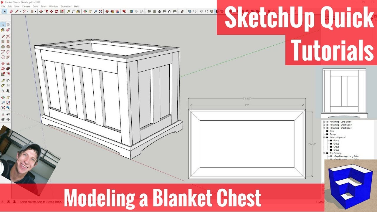 Modeling A Blanket Chest Step By Step In Sketchup Youtube Blanket Chest Blanket Outdoor Storage Box Modeling A Blanket Chest Step By Step In Sketchup Youtube Blanket Chest Blanket Outdoor Storage Box