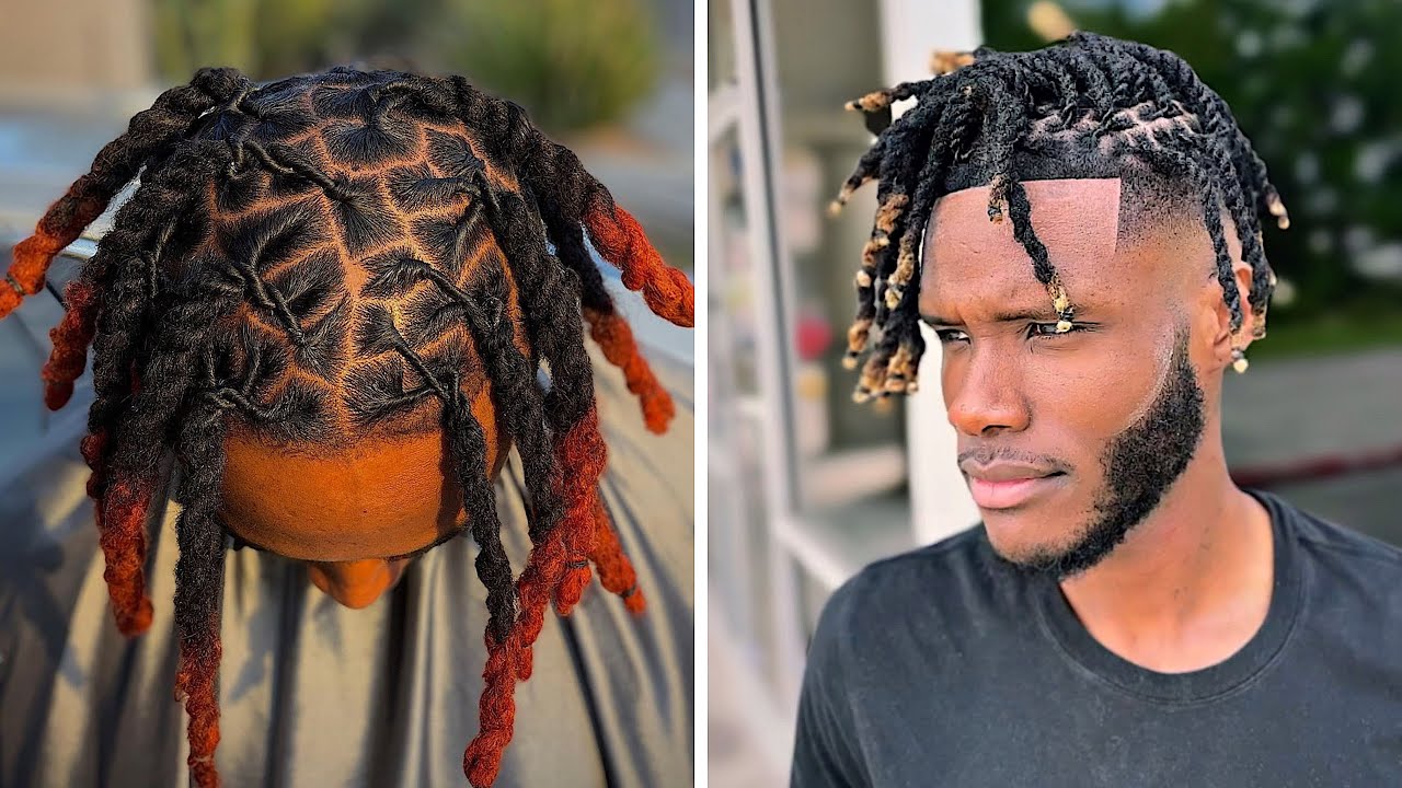 Loc Hairstyles For Men | Braided x 3 Strand Twist Dreads - YouTube
