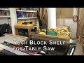 Push block shelf for table saw