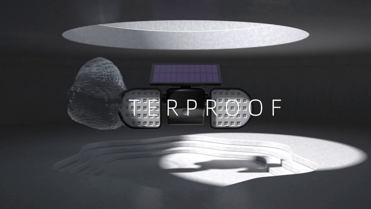 OUSFOT Solar Motion Sensor light with 56 LED Solar Flood Light  and Dual Head