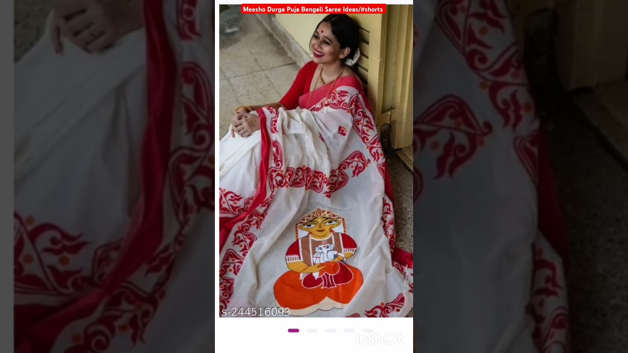 Meesho Durga Puja Saree under Rs 500 ideas/