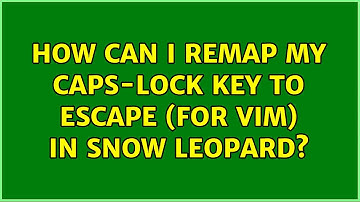 How can I remap my Caps-Lock key to Escape (for Vim) in Snow Leopard? (6 Solutions!!)