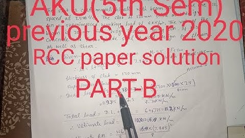 AKU B-tech (5th sem) // previous year paper//RCC solution PART-B// civil engineering