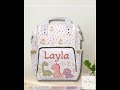 Personalized Girl Dinosaur Diaper Bag Custom Name Baby Shower Gift Pink Dino Nursery Tote Stylish...