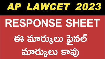 AP LAWCET 2023 PRELIMINARY KEY- RESPONSE SHEET DOWNLOAD NOW | #aplawcet2023