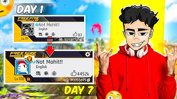 Transforming ₹1 Noob ID into ₹10,00,000 Free Fire ID in 7 Days 😯 - Garena Free Fire