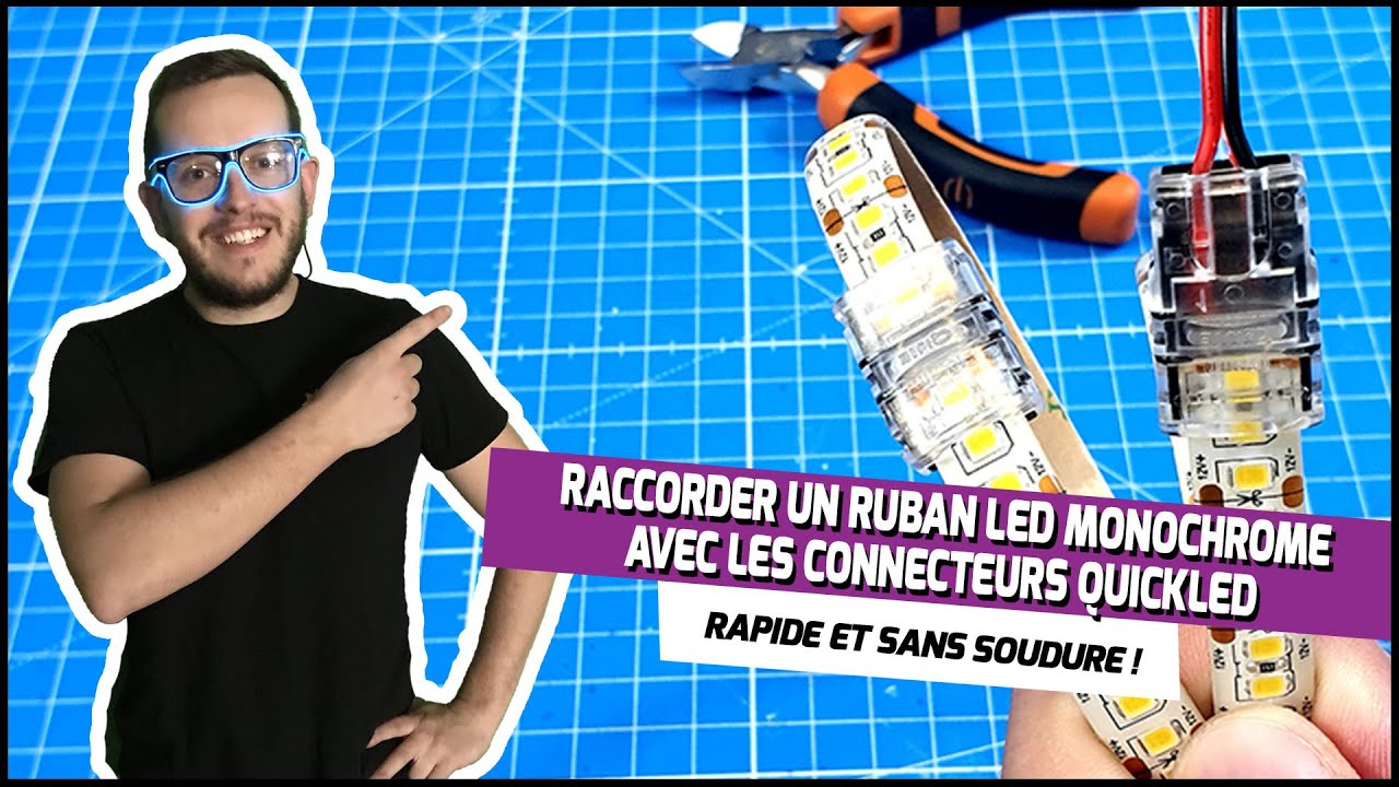 Raccord ruban LED mono-couleur à clapet