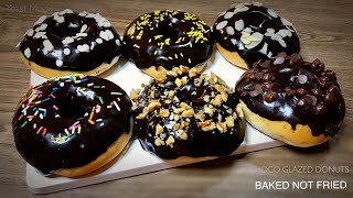 BAKED DONUTS with Quick CHOCO GLAZE RECIPE | Soft Chocolate Glazed Donuts | BAKED NOT FRIED