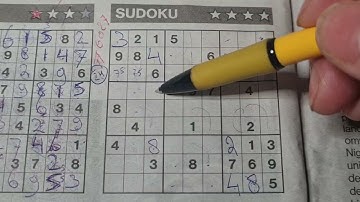 (#6027) Sunday. Four Stars Sudoku puzzle. Bonus Extra edition. 02-26-2023 Extra part 2 of 4