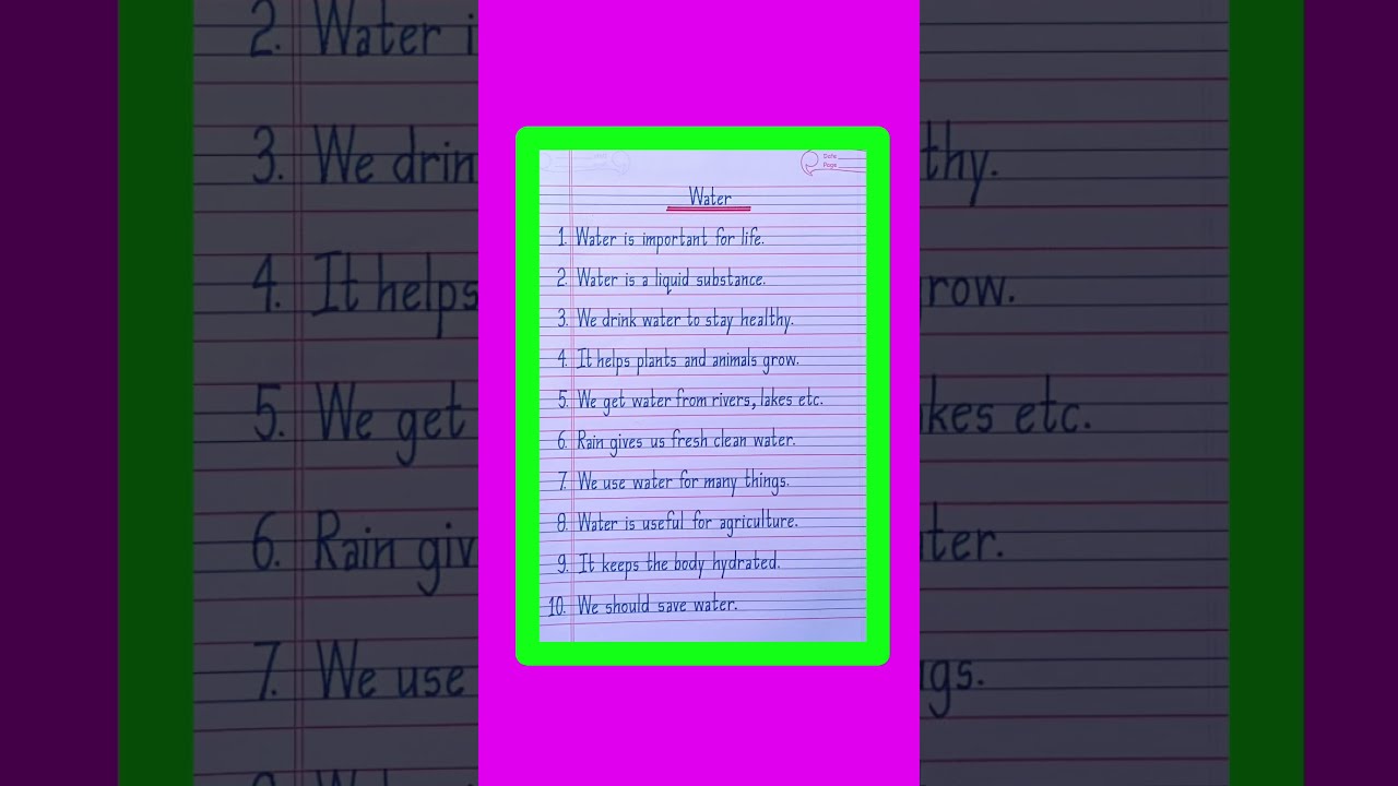 Essay On Water Paragraph In English 10 Lines