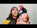 GUMMY FOOD vs REAL FOOD!! Adley Vs Dad