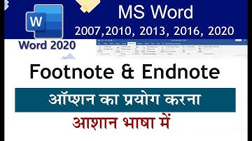 How to insert Footnote & Endnote in MS Word? Word me Footnote/Endnote kaise insert kare