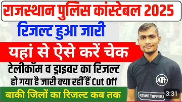 Rajasthan Police Result 2025| Rajasthan Police Result 2025 Kaise Check Kare