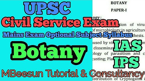 Civil service exam optional subject syllabus | Botany | UPSC | IAS, IPS, IFS, IRS