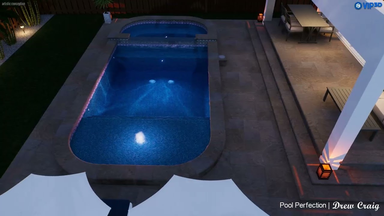 POOL DESIGN - TRAVERTINE DECKING