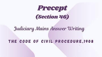 Precept | CPC | Mains Answer writing | Judiciary exam