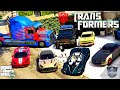 GTA 5 - Stealing Transformers Movie Vehicals with Franklin! | (GTA V Real Life Cars #58)