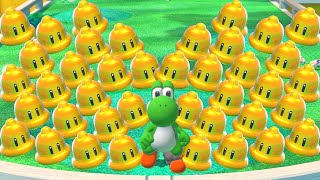 Can Yoshi collect 999 Super Bells in Super Mario 3D World?