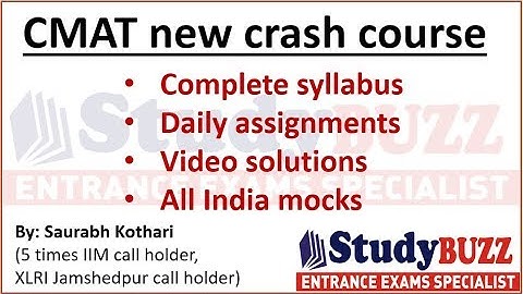 CMAT new crash course: Daily assignments, video solutions, basics to CMAT level, all topics covered