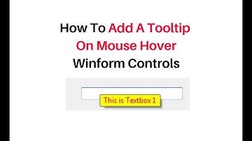 windows forms show tooltip on hover c#4.6