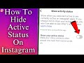 How To Hide Active Status On Instagram 2025 New Update