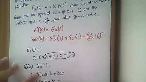 Mean & Variance of a Distribution using the PGF Example 2