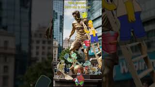 Spongebob built a statue of Messi #messi #football #memes #simpsons #spongebob #football players