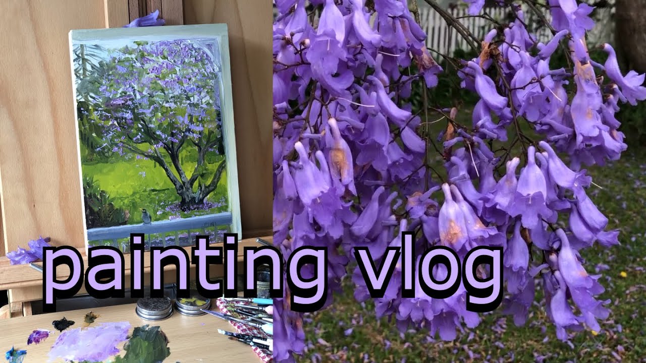 Art Vlog #5 🎨 Painting a Jacaranda tree 💜