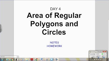 Geo: Unit 9 Day 4- Area of Circles & Regular Polygons