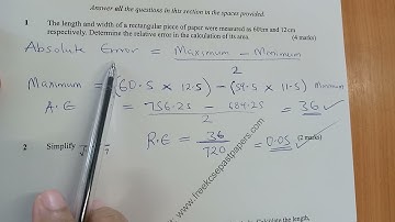 KCSE 2015 - RELATIVE ERROR