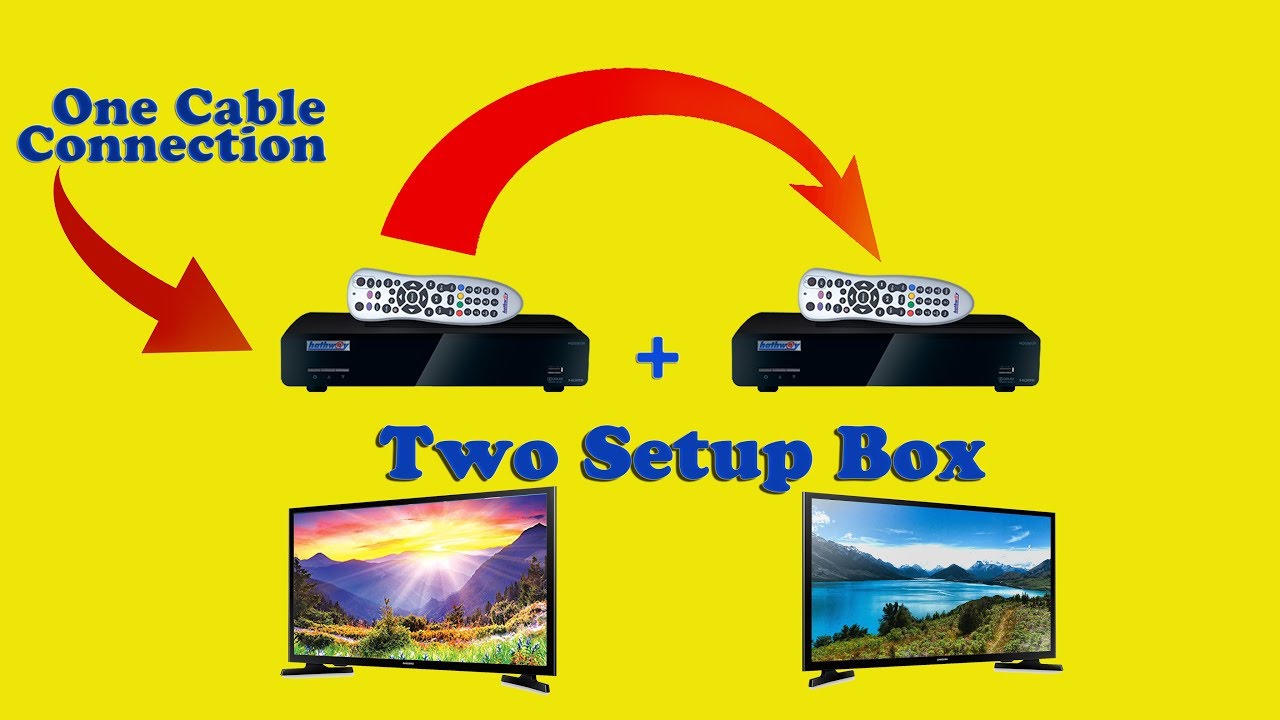 Hindi How to connect 2 setup box from one cable