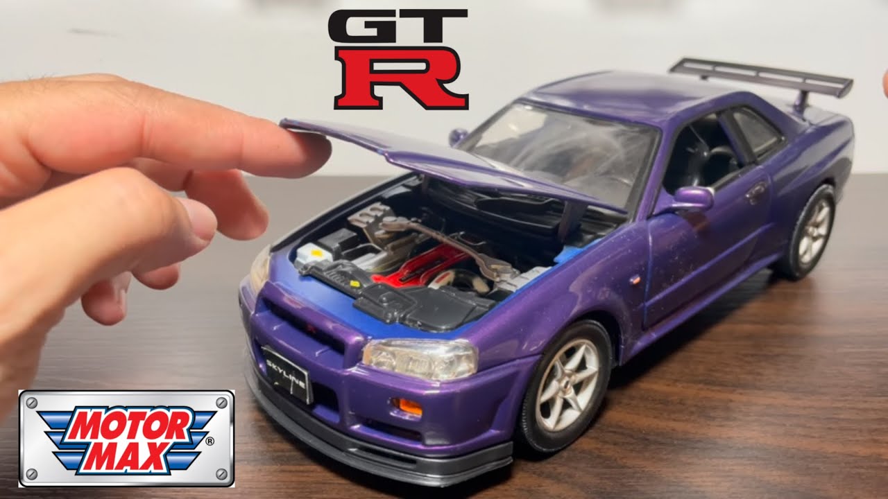 1/18 NISSAN SKYLINE GTR 34 MOTOR MAX - YouTube