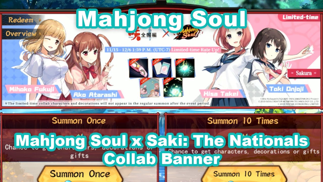 Mahjong Soul x Saki: The Nationals 2nd Part Collab Begins November