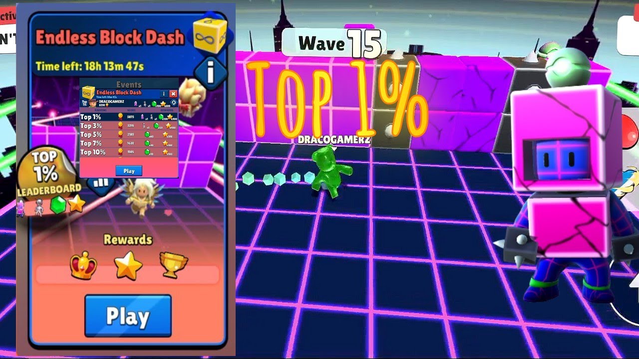 Playing Stumble Guys New Event (Endless Block Dash) , Top 1 , Legit Gameplay , Winner 🏆🏆 viral