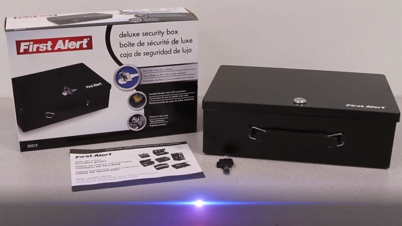 First Alert 3031F Steel Security Box - YouTube