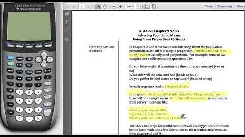 STA2023 Chapter 9 Video 1 From Proportions to Means
