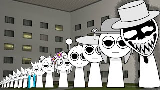 All the Sizes Of Nightmare White Sprunki Clukr & Simon want me to help them in Gmod