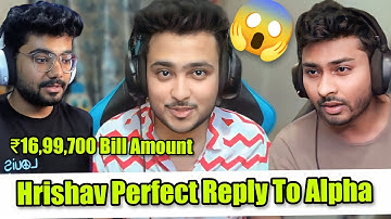 Hydra Hrishav Reply To Alpha On Dynamo Controversy 😱 | 16lakh Plus Pc Bills
