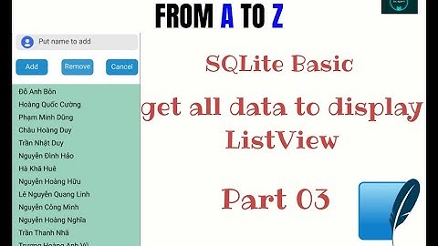 Sqlite Basic Part 03 getAll record and display on Listview
