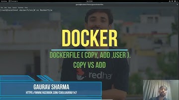18. Docker (in Hindi) : Dockerfile (add, copy, user) difference between copy and add in docker file