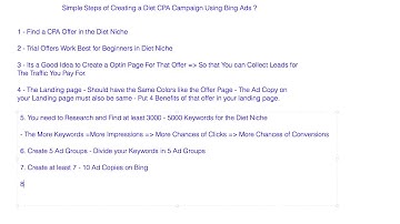 Watch The Simple Steps of Creating a Diet Campaign in Bing Ads