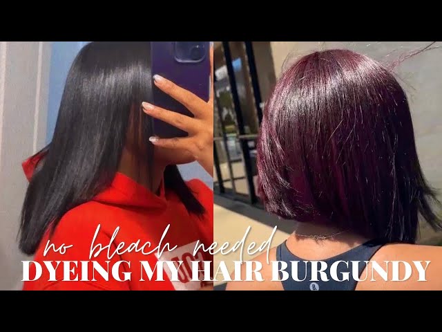 Long Side-Parted Dark Burgundy Red Hairstyle - Hairstyles