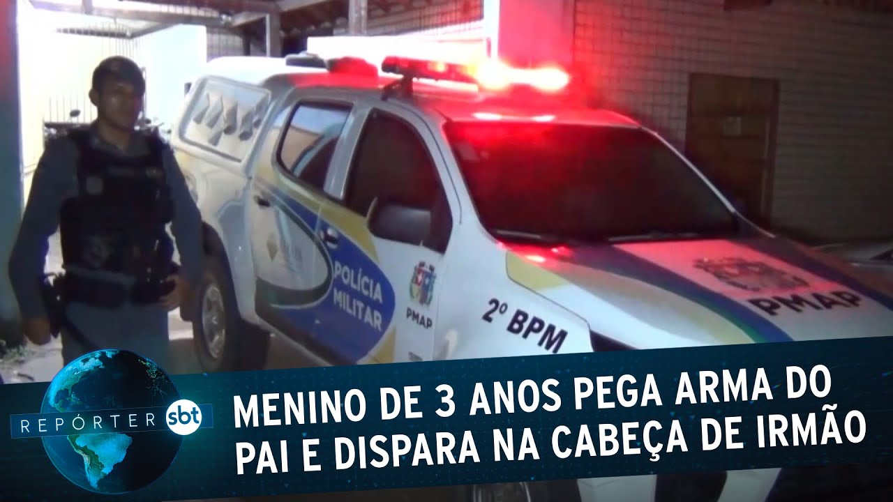 Criança de 3 anos pega arma do pai e dispara na cabeça de irmão no Amapá | Repórter SBT (23/09/22)