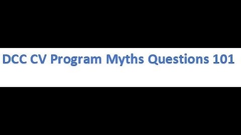 DCC CV Program Myths Questions 101 With Soundtraxx